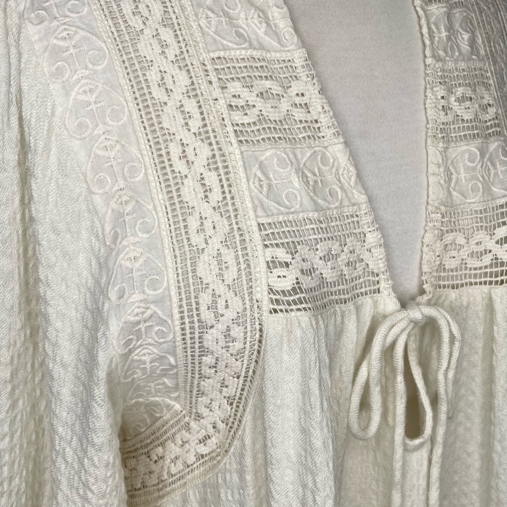SOLD Free People Made For You Tunic Cream Ivory Size XS Lace Inlay Mini Dress - Picture 9 of 14